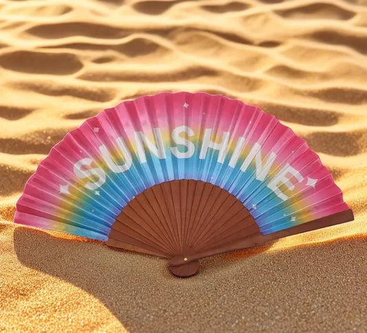 Personalized Silk Spanish Fan with Wooden Frame (23cm/9"L)