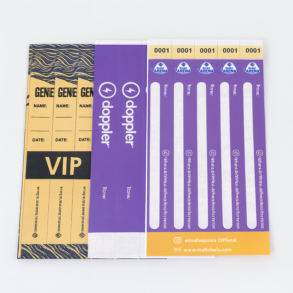 Custom Tyvek Wristbands with Full-Color Logo Print