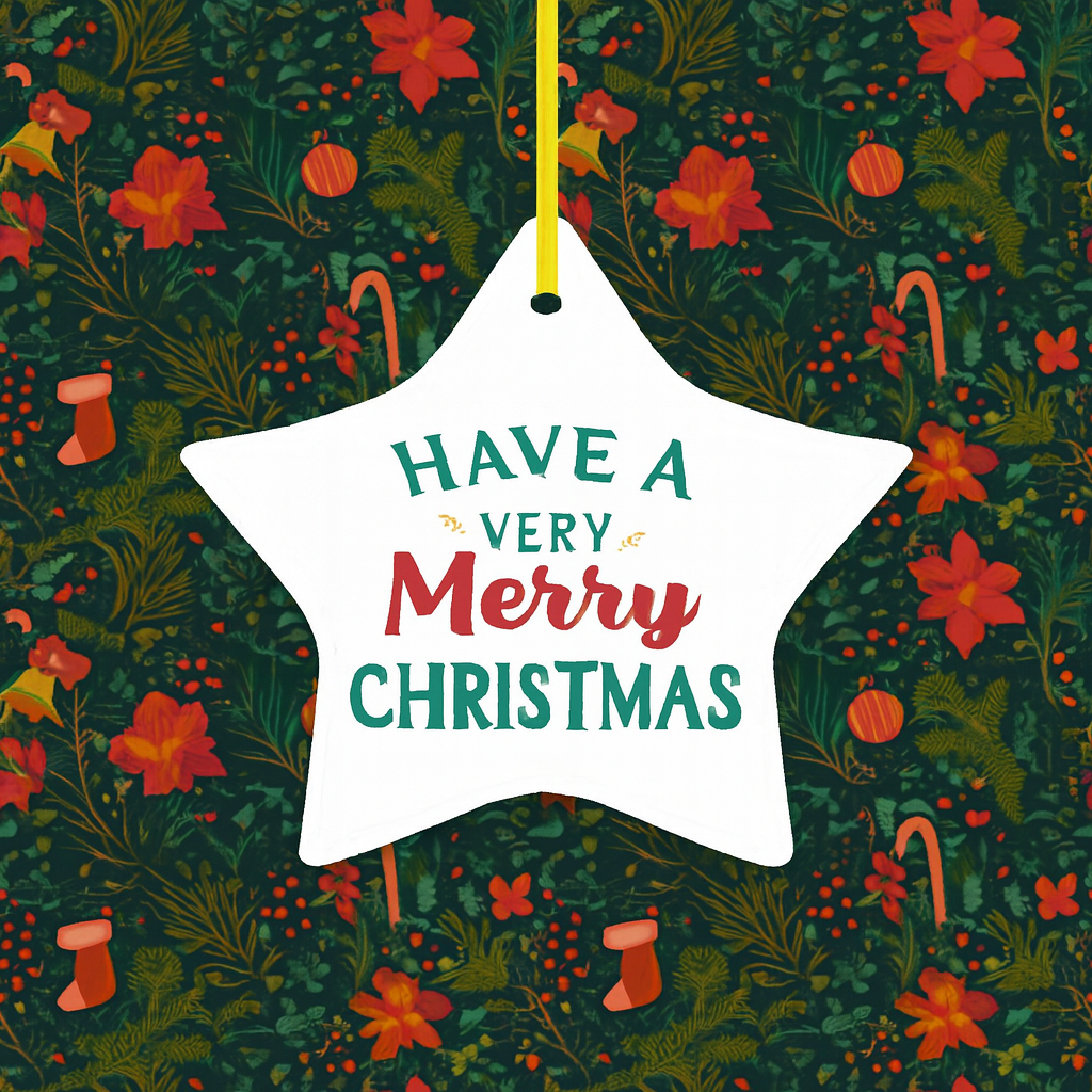 Personalized Star Ceramic Ornament – 2-Sided Full-Color Print