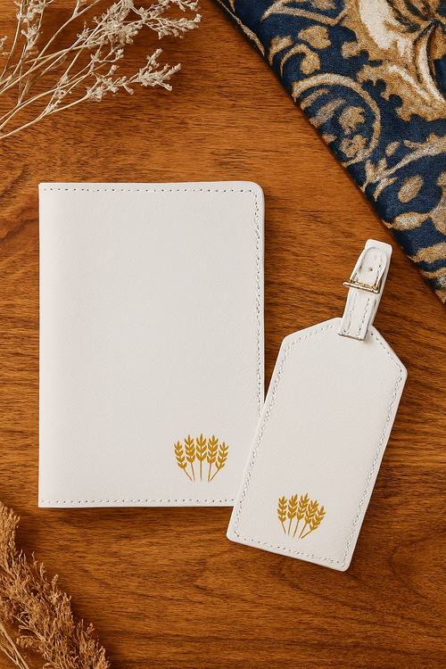 Saffiano Passport Cover and Luggage Tag Jet Luxe Duo