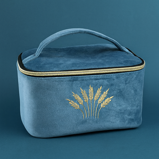 Personalized Velvet Makeup Bag with Embroidered Logo