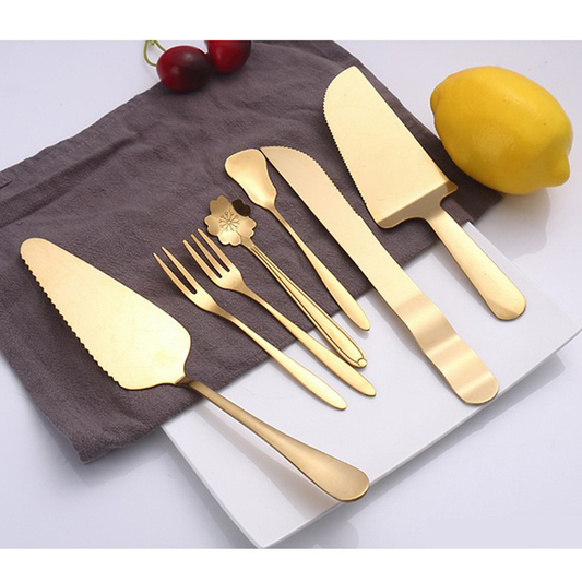 7-Piece Stainless Steel Cake and Pizza Tool Set