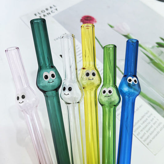 Big-Eyed Transparent Glass Straws