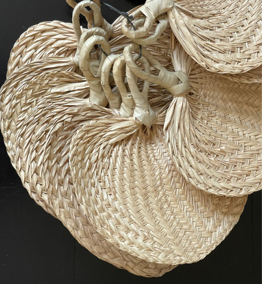 Handwoven Buri Palm Fans (Size: 11-13 Inches)