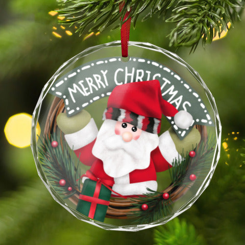 Personalized Round Crystal Glass Ornament – Full-Color Print