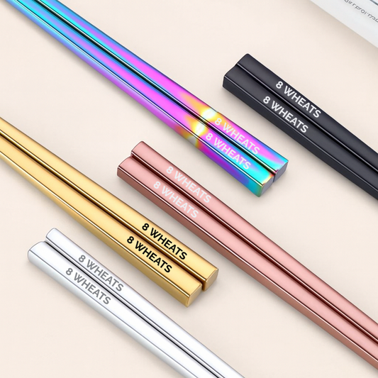 Personalized Stainless Steel Chopsticks with Free Engraving of Your Custom Text