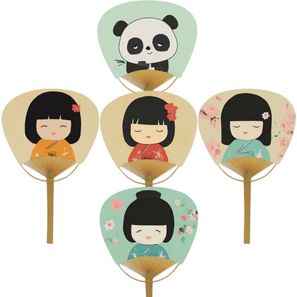 Personalized Japanese Uchiwa Paddle Fans – Custom Full-Color Hand Fans
